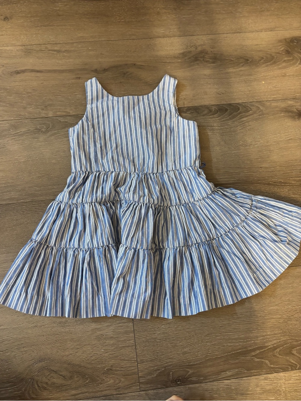 Polo by Ralph Lauren Blue & White Striped Tiered Dress